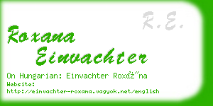 roxana einvachter business card